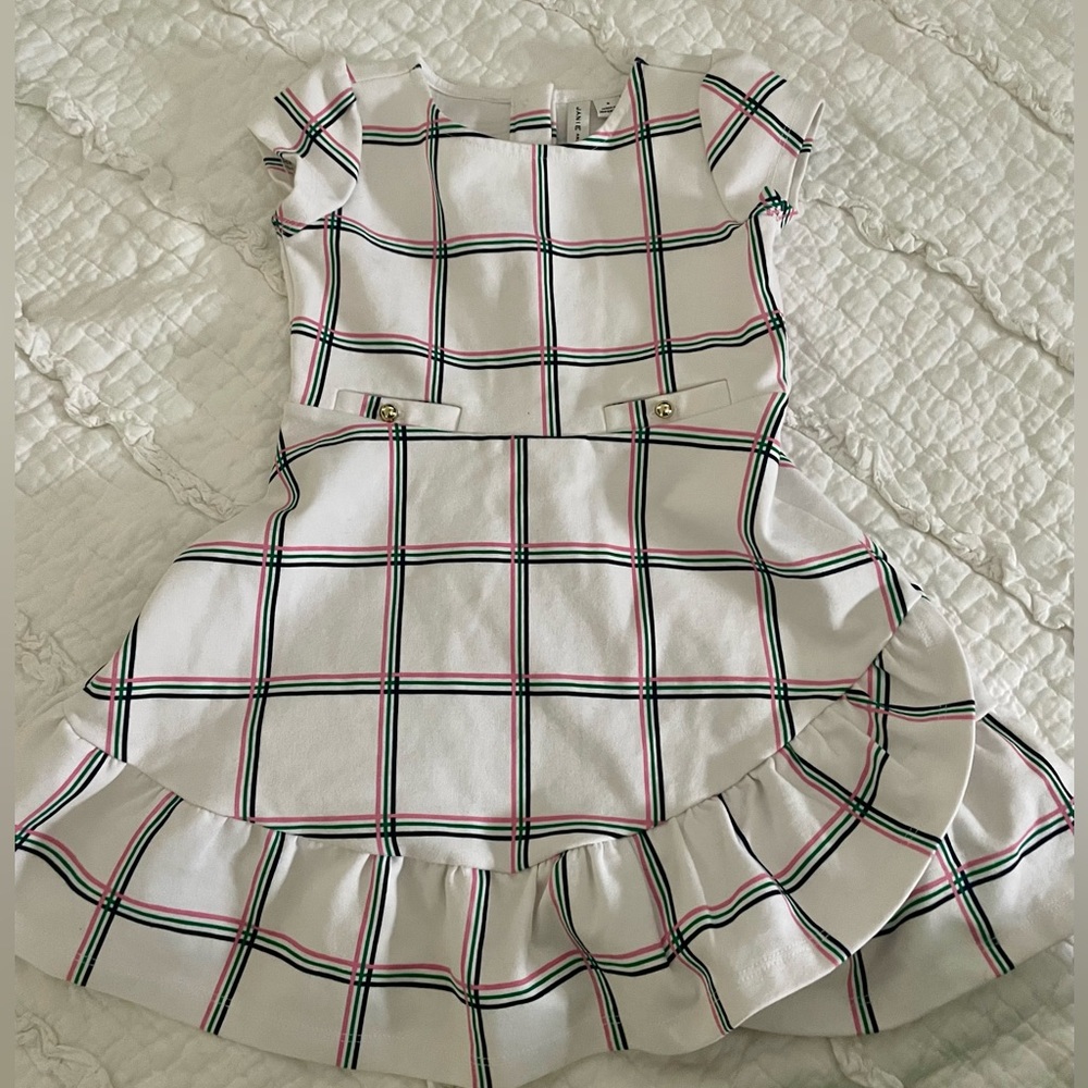 Janie and Jack Toddler girls window pane print dress
